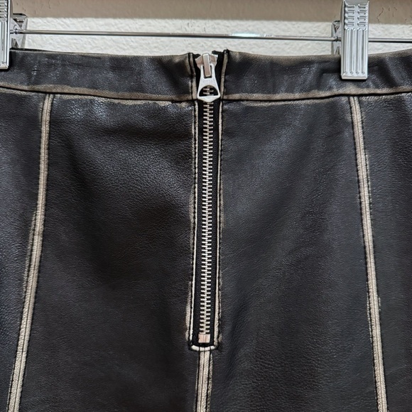 Zara Asymmetric Studded Faux Leather Mini Skirt Size M - Picture 4 of 11